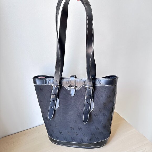 Dooney & Bourke Handbags - Dooney & Bourke Vintage Cabriolet Bucket Bag Black Canvas & Leather – Classic